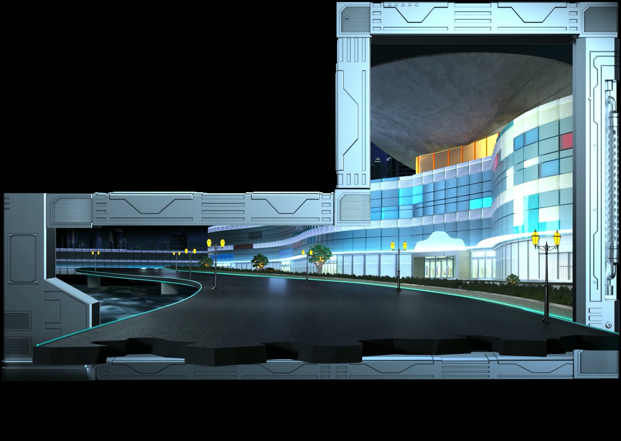 L幕赛车场景裸眼3D